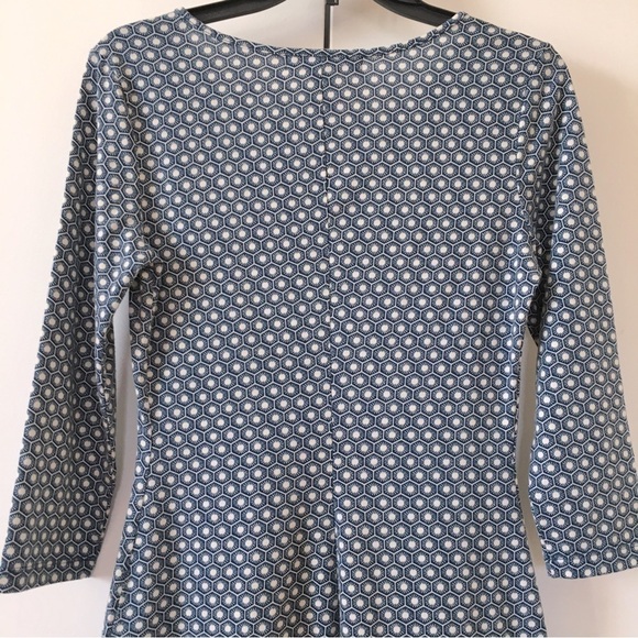 Forever 21 Blue White Crew Neck Long Sleeves Pullover Midi Sheath Dress - Picture 5 of 14